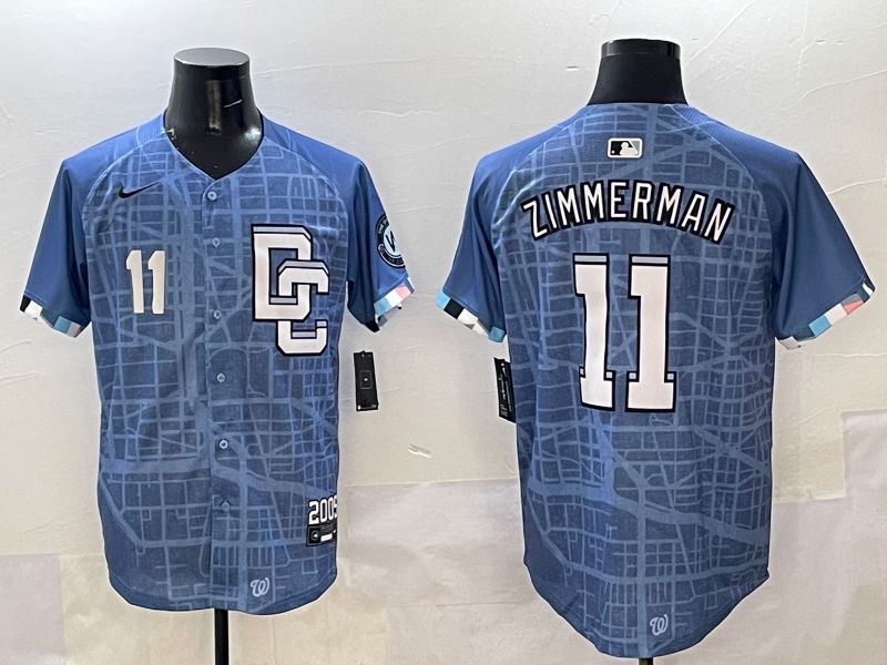Men Washington Nationals #11 Zimmerman Blue Joint Name 2025 Nike MLB Jersey style 7->washington nationals->MLB Jersey
